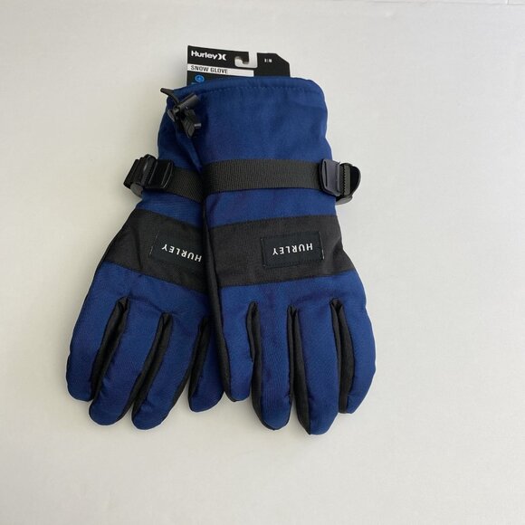 HURLEY S/M SNOW GLOVE Blue Water Resistant Adjustable Breathable Grip Unisex New - Picture 11 of 12